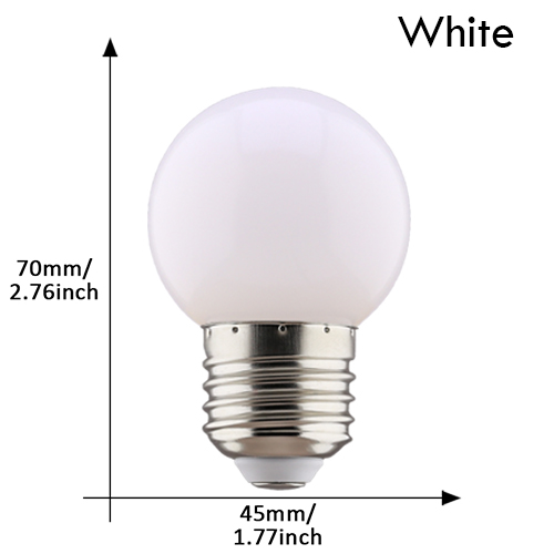 20 stks E27 LED Gloeilamp 220 V G45 1 W LED Kleurrijke Licht Kroonluchter Lamp Kerst Decor Lamp Voor Thuis Versieren Verlichting: YELLOW