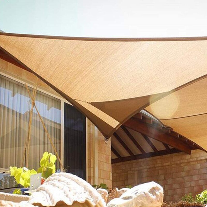 Shade Sail Outdoor Garden Backyard Awnings Triangle Sun Shade Sail Awning Waterproof UV Blocking Garden Shelter Party Tent
