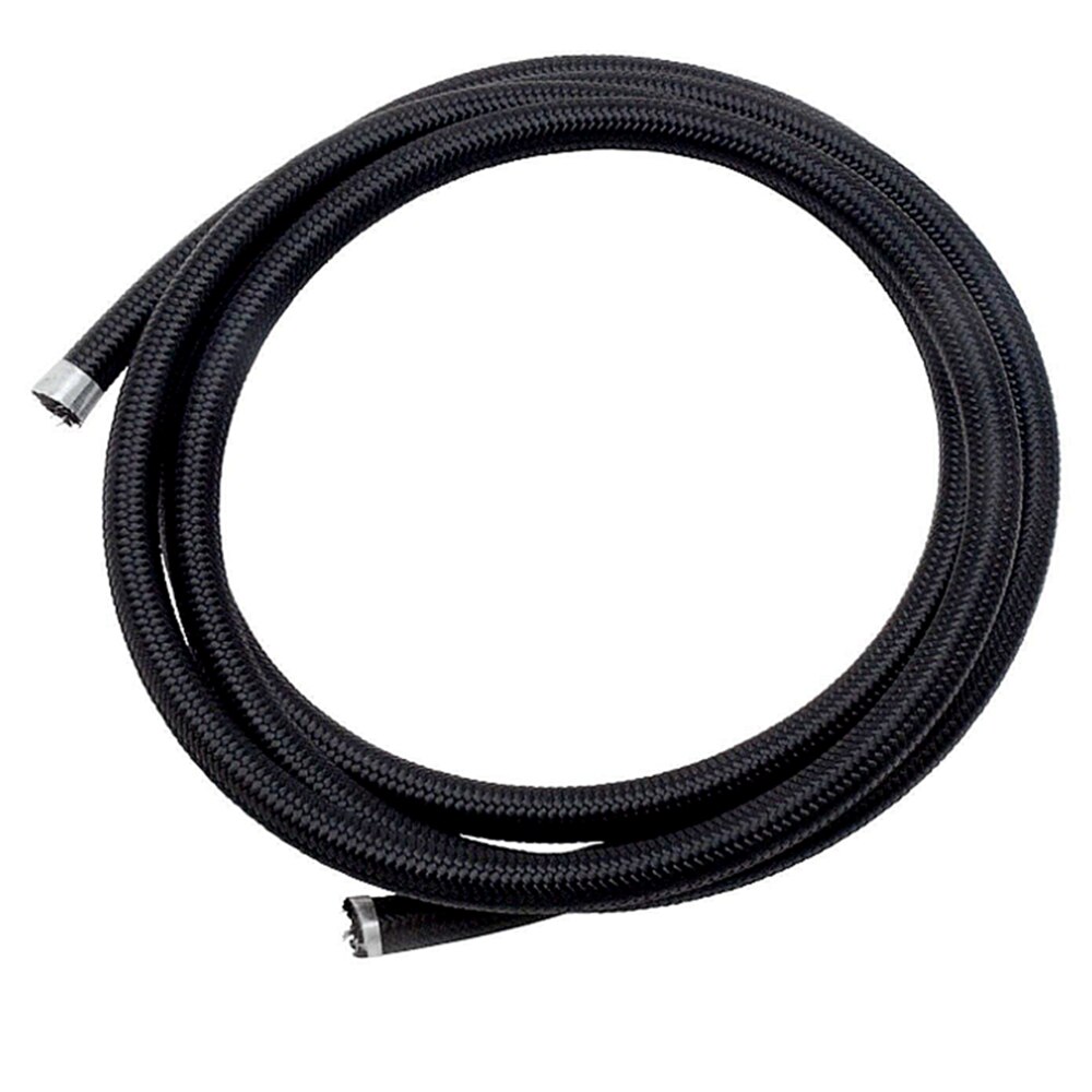 AN12 Flexibele Oliekoeler Slang Cpe Rubber Zwart Nylon Cover Roestvrij Staal Gevlochten Brandstofslang Een Olie Slang