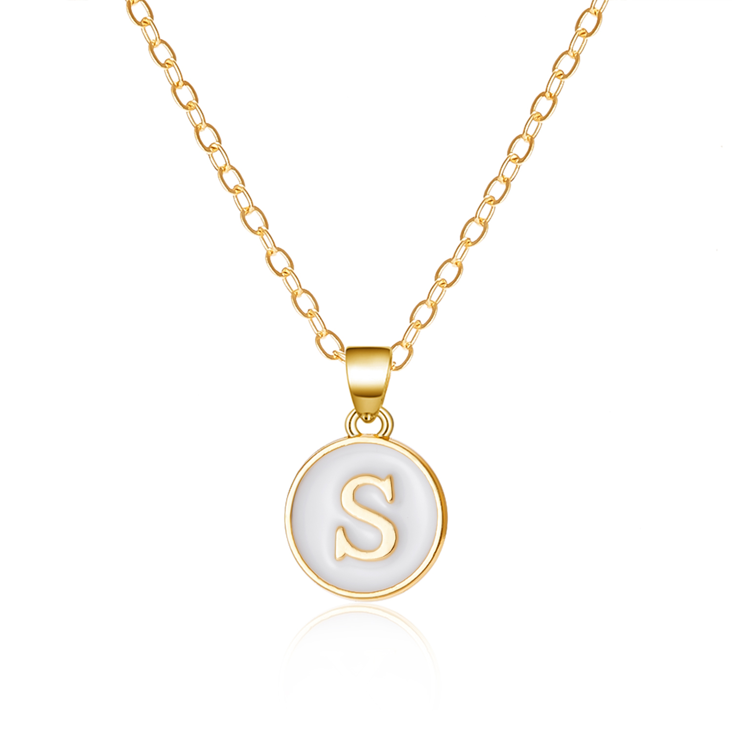 Colgante de letra minimalista para mujer, collar con inicial esmaltada, cadena de Color dorado a la , 26 joyas con nombre del alfabeto, de cumpleaños, 1 ud.