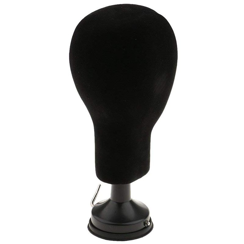 Polystyrol Schaum Mannequin Gesicht Modell Kopf Perücke Halfter Brillen Brillen Mit Basis Halterung-Schwarz, 35cm