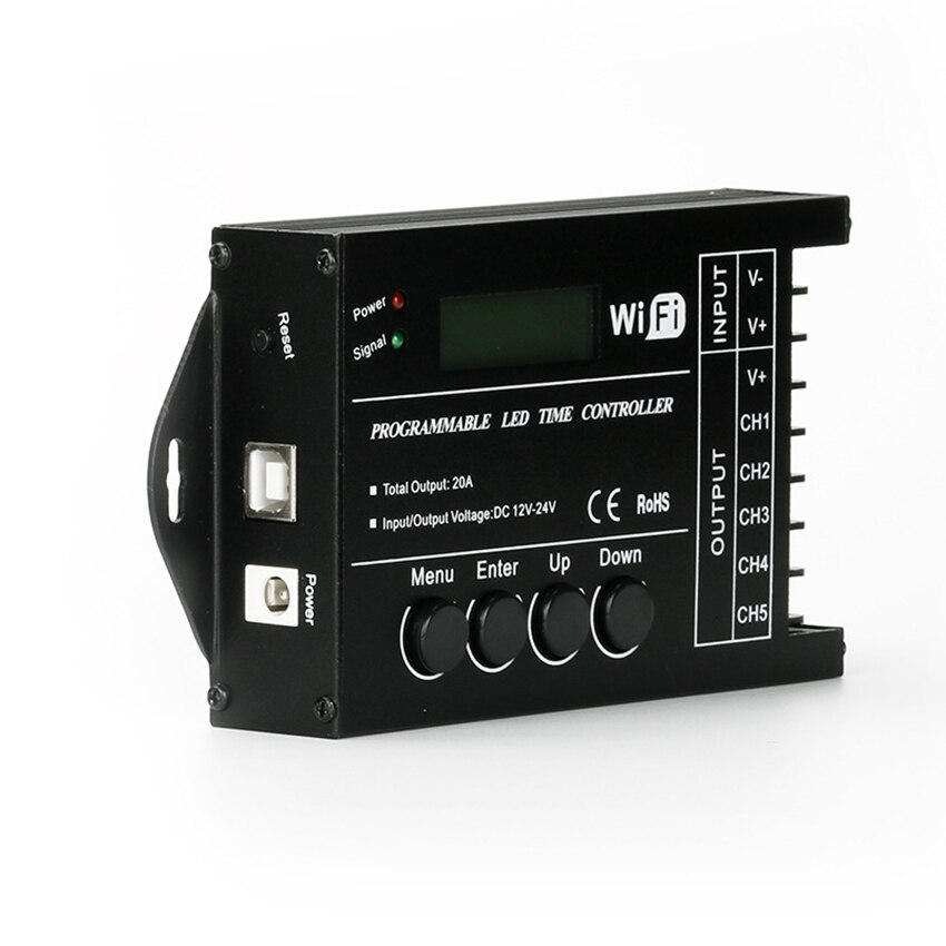 Time LED Controller Wireless Wifi TC421 Programmable DC12V 24V Multi-functions LED Dimmer Controller for RGBW RGB LED Strip