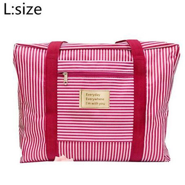 Riverdale marka wodoodporna nylonowa torba na ubrania walizka bagaż Unisex Duffle torba o dużej pojemności kobiety składane torebki Trave Bag: Red stripes L