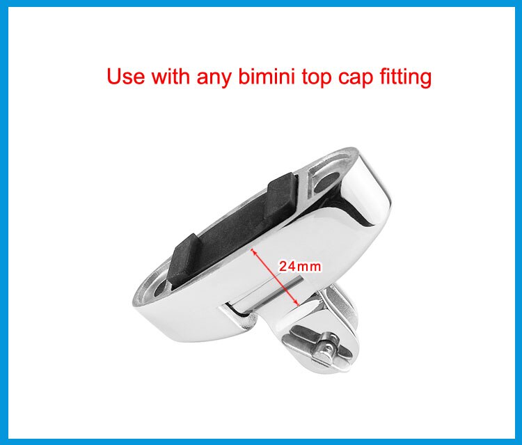 2PCS Stainless Steel 316 Boat Bimini Top Mount Swivel Deck Hinge With Rubber Pad Quick Release Pin Marine Accessories