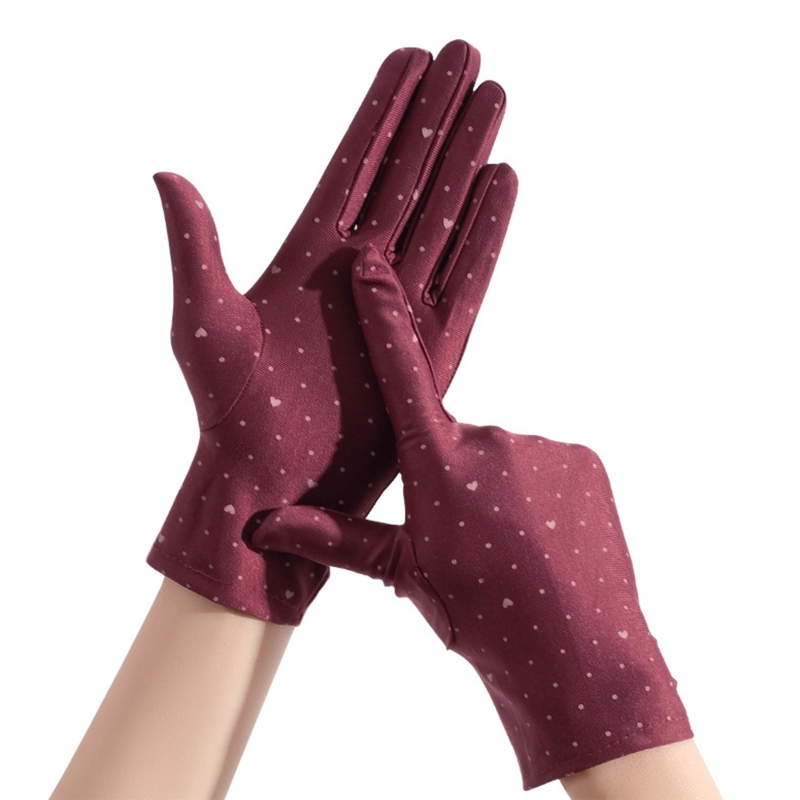 1 Pair Sunscreen Gloves Female Women's Short Spring Summer Cyclist Mittens Breathable Elastic Sun Protection Gloves: A-5