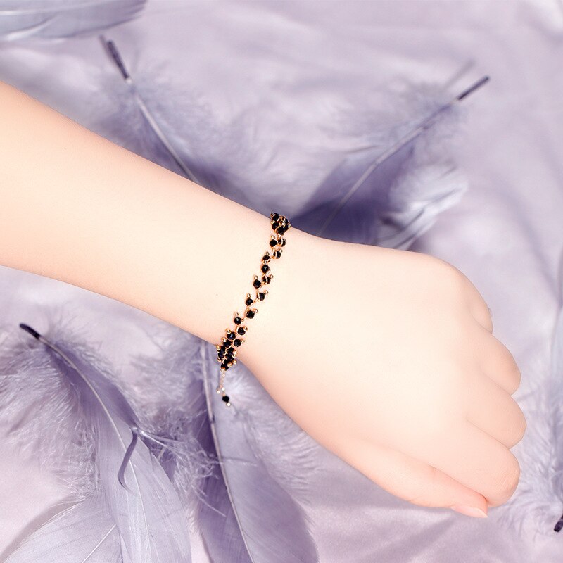 DAIMI 3mm Natürliche Schwarz Spinell Kupfer Gold Überzogen Für Frauen