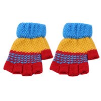 2019 nuovo 2-10 Y Bambini Half-Finger Gloves Guanti Invernali Caldi per Bambini Guanti Per Bambini per I Ragazzi e Le Ragazze Crochet maglia Del Bambino Guanti Regali di Nuovo Anno: Red