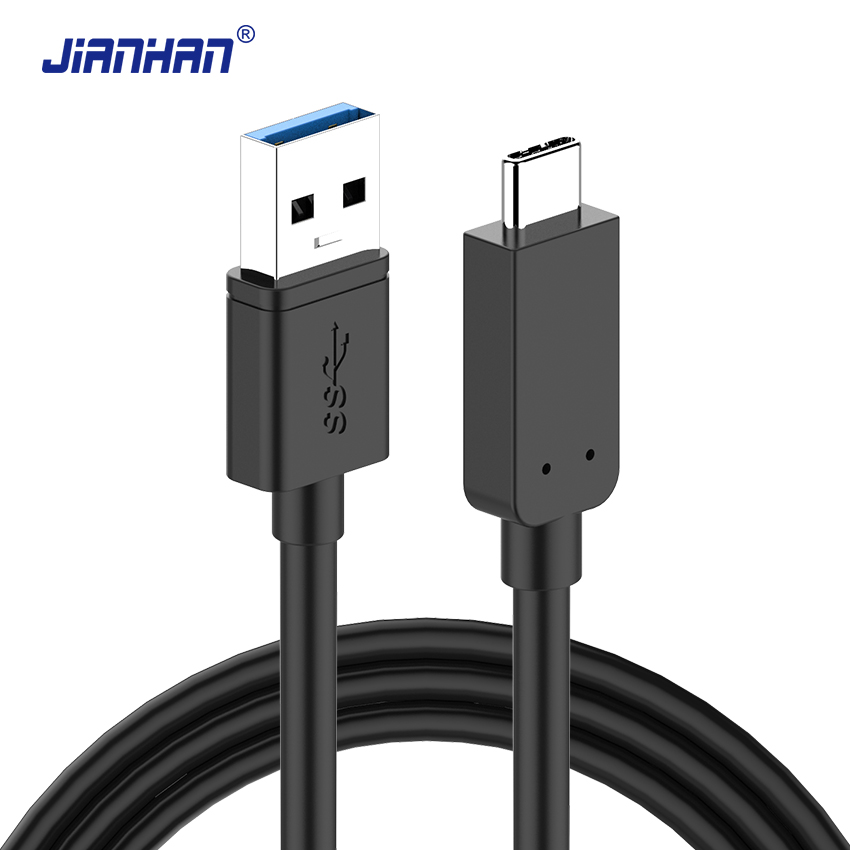 JianHan-Cable USB 3,0 tipo C de 5Gbps, Cargador rápido, Cables tipo C para Xiaomi 4C Mi5 Samsung S8 Plus Huawei P9 LG G5 Oneplus 2 3
