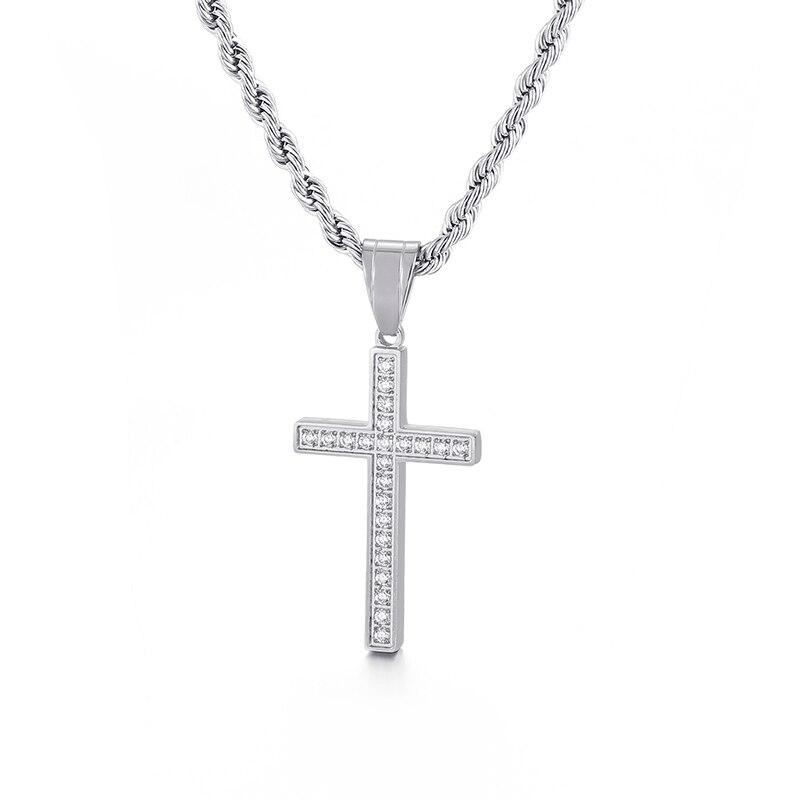 HaoYi Schnelle Und Furious Dominic Toretto Kreuz Halskette Für Männer Edelstahl Zirkon Schmuck Multi-stil Anhänger: KP95946-JL / 50cm