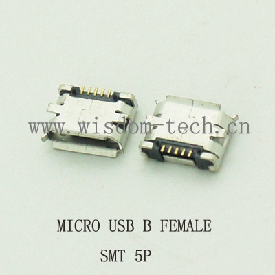 10 stks/partij 5Pin Micro USB 5pin lange pin SMD Vrouwelijke connector voor mobiele telefoon Mini USB jack PCB lassen socket