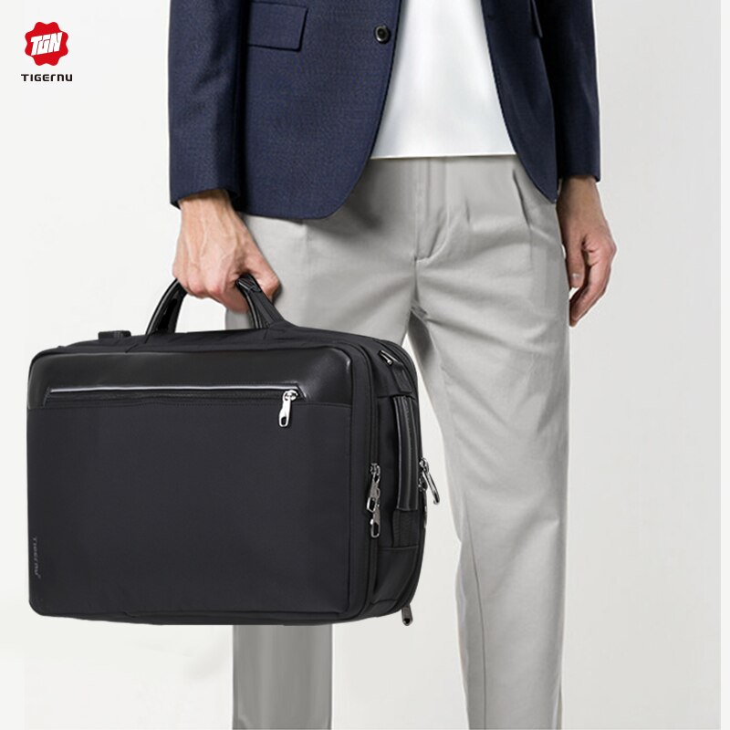 Tigernu 4 In 1 Multi Function Nylon Men's Business Backpack 15.6 Inch USB Charging Laptop Backpack Male Office Work HandBag