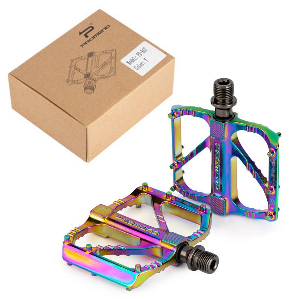 Rainbow mtb cykelpedal aluminiumslegering anti-slip platform 3 lejer farverige pedaler til bmx mountainbike tilbehør