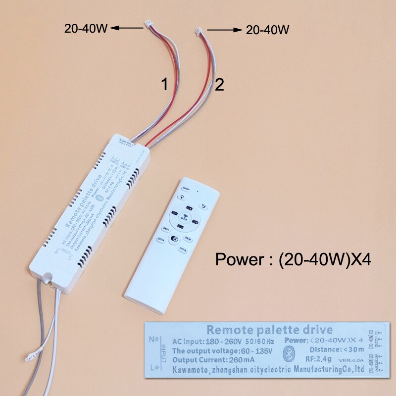 RF 2.4G Remote palette drive phone APP control LED driver (20-40W)X4 (40-60W)X4 lighting transformer for dual colors LED: (20-40W)X4