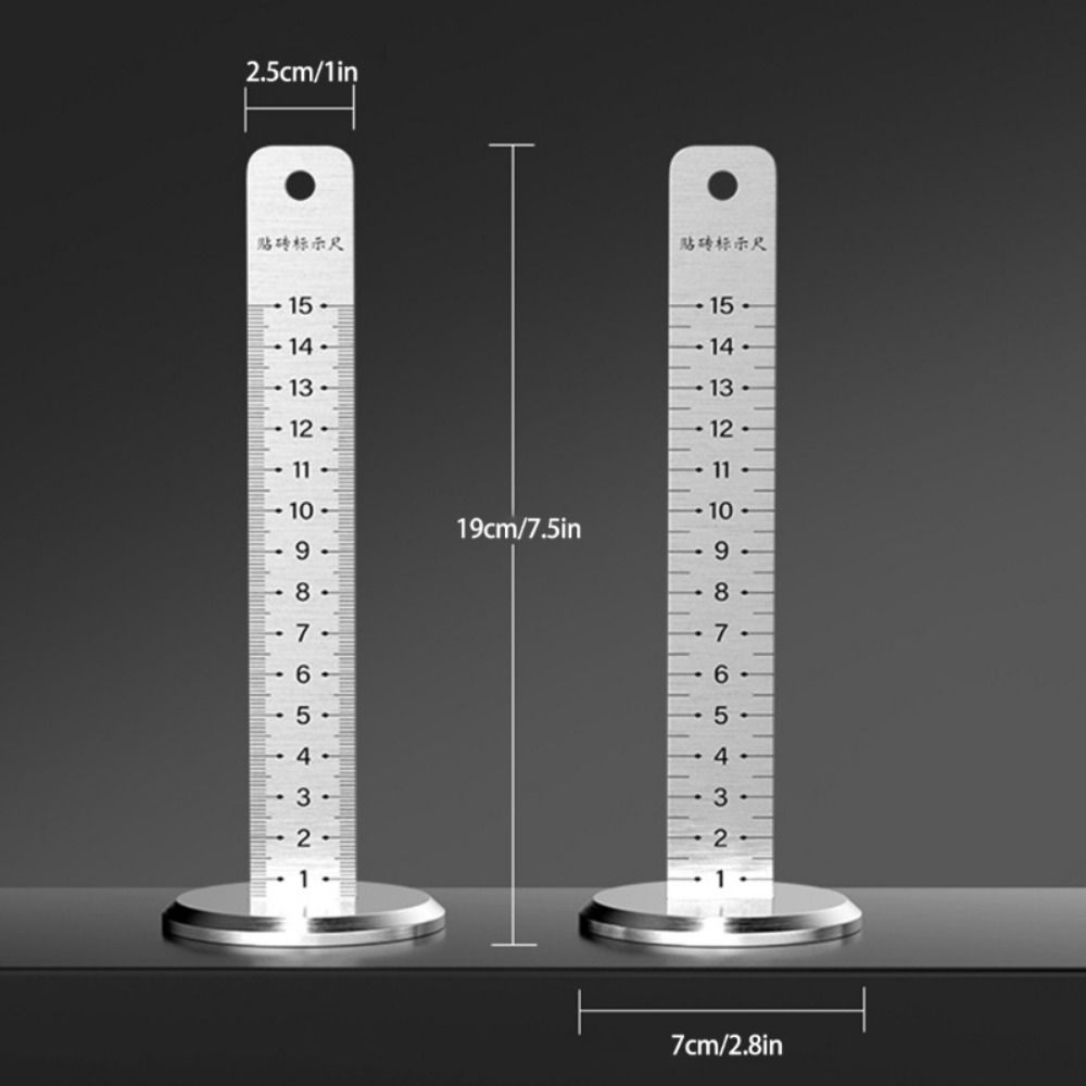 Stainless Steel Lay Floor Tile Special Ruler Double-side Precision Scale Equal Height Ruler Practical Multipurpose
