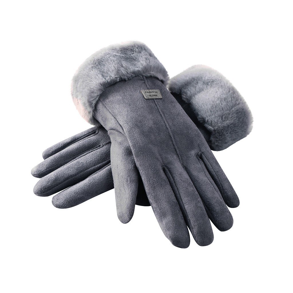 Vrouwen Winter Handschoenen Dames Meisjes Outdoor Warmte Volledige Vinger Gevoerd Rijden Handschoen Bont Wanten Guantes Mujer Перчатки Женские