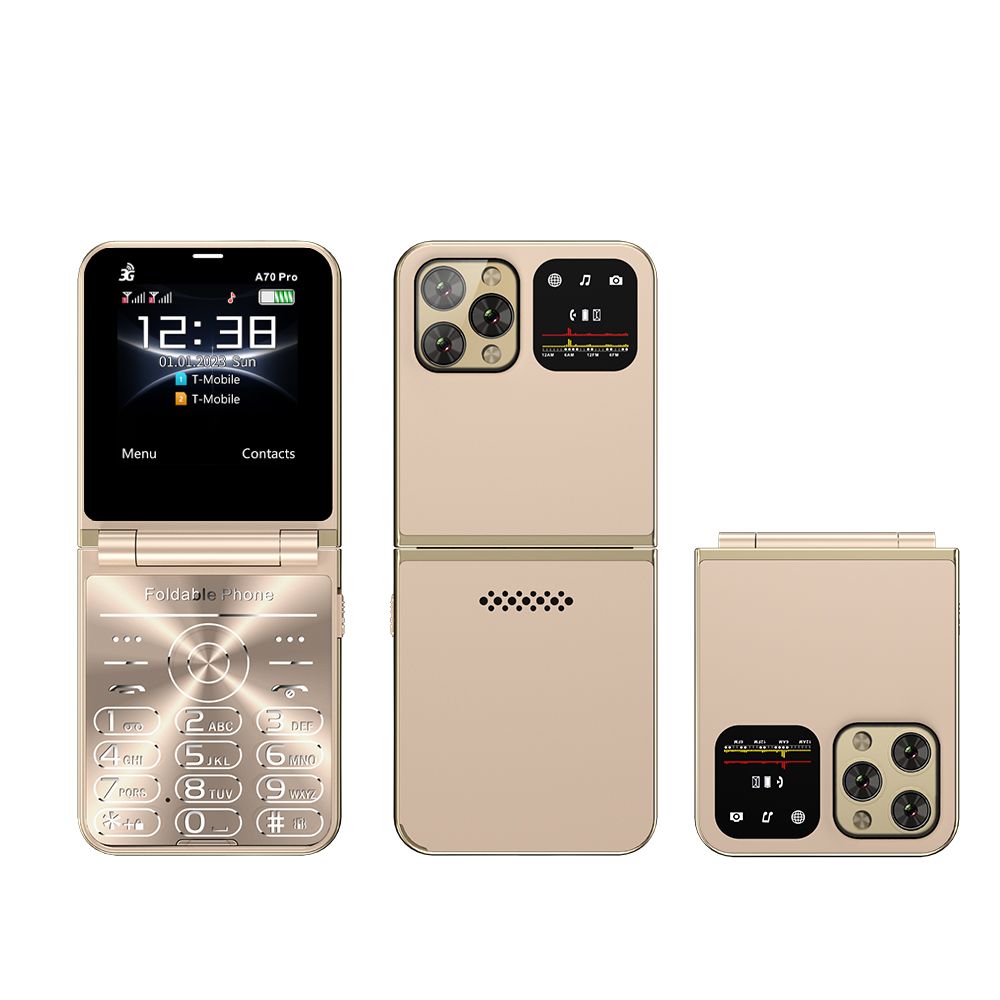 Servo  a70 Profi klapphandy mit Dual-sim-karte, wcdma-anschluss, elektrischer taschenlampe, automatischer anrufaufzeichnung, 2.6 -zoll-bildschirm, faltbares mobiltelefon mit usb-c-anschluss: Grün