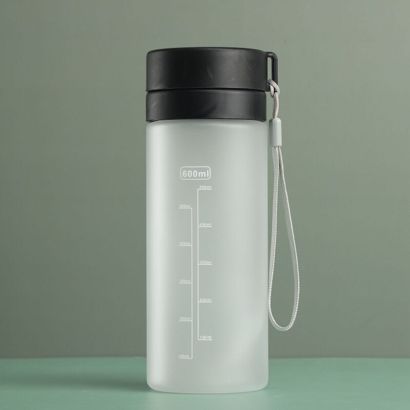 Plastic Cup Mannelijke En Vrouwelijke Studenten -Proof Water Cup Outdoor Cup 02: 600 ml Black B