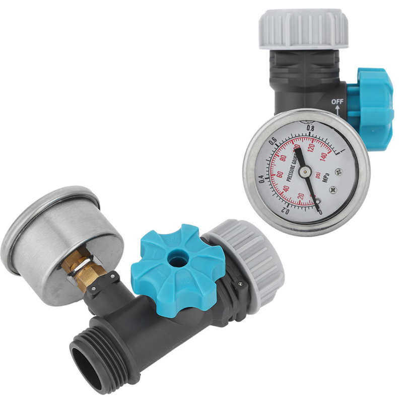G3/4in Adjustable Water Pressure Regulator Valve with Pressure Gauge Greenhouse Garden Irrigation Controller