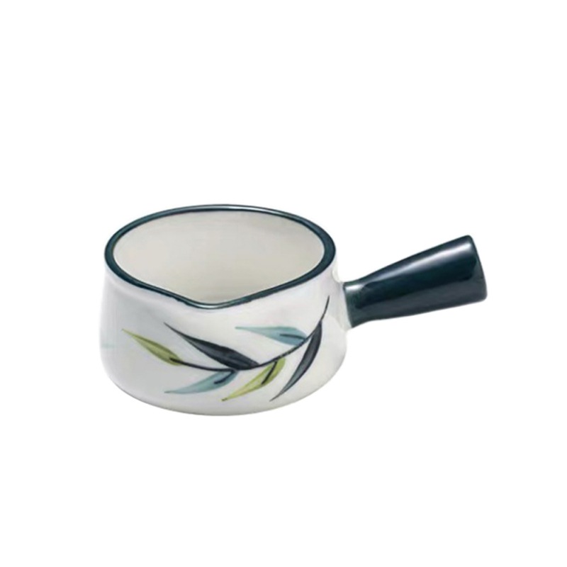 Mini keramisk melkekopp fløtekanne multifunksjonell krydderfat liten keramisk kaffemelkmugge eddik sauskopp med håndtak: G