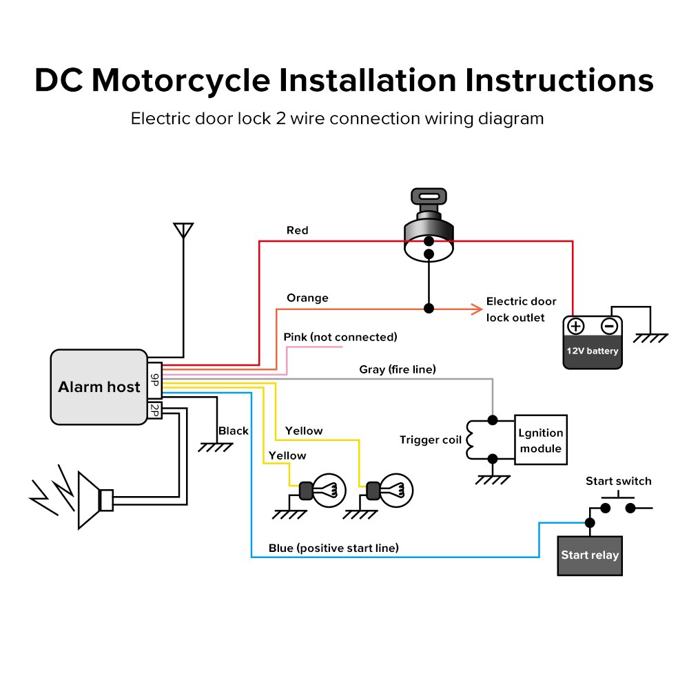 Motorcycle Anti-Theft Alarm Remote Control Bicycle Engine Start Security Alarm Remote Control Anti-Theft Burglar Alarms