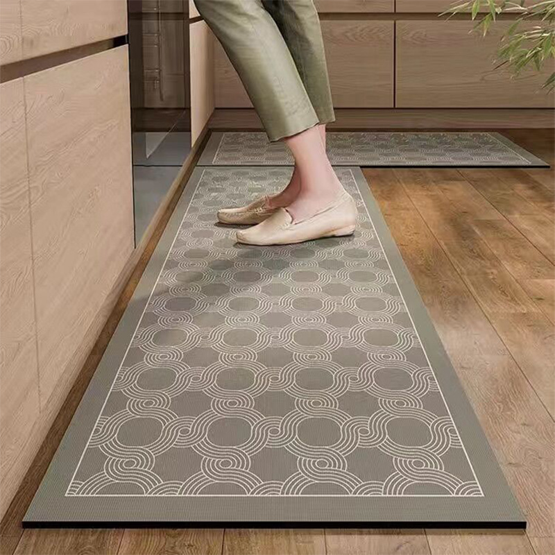 Diatomaceous Mud Kitchen Floor Mat Super Absorbent Doormats Bathroom Pad Anti-Slip Kitchen Mats Wipeable Wash Long Strip Carpet: 50x160cm / Burgundy