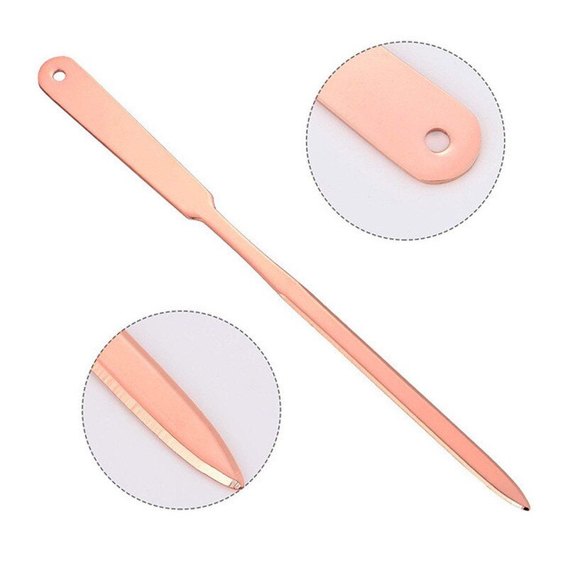 1pc brevkuvertöppnare i metall i rostfritt stål guld/rosa guld/silver affärspappersskärare skärverktyg knivskärverktyg