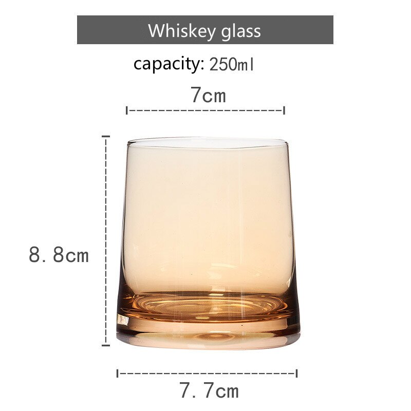 Europeisk stil stjerneegg koppplatering farge stor kapasitet blyfri glass kopp husholdning krystalljuice kopp ølkopp: Rav whiskyglass