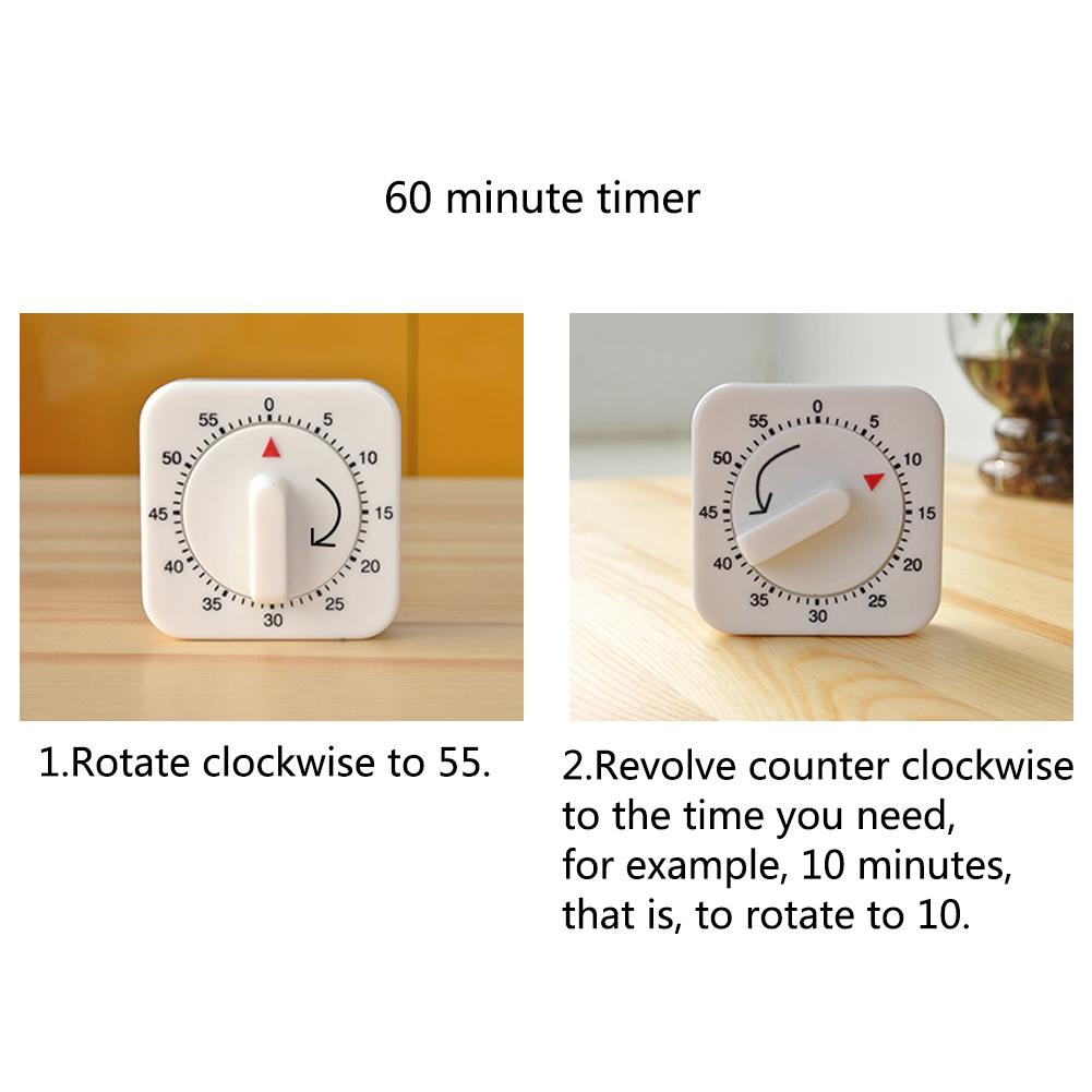 60 Minutes Manual Timer Mechanical Reminder Alarm Clock Kitchen Cooking Timer Kitchen Timers Plastic Food Alarm Timing Gadget