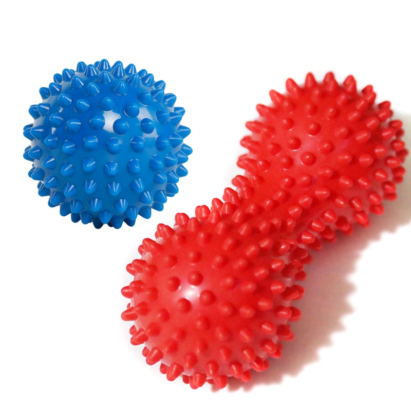 2pcs Peanut Massage Ball Relax Muscle Fitness Exercise Ball Spiky Trigger Point Relief Muscle Leg Pain Stress Pilates Handballs