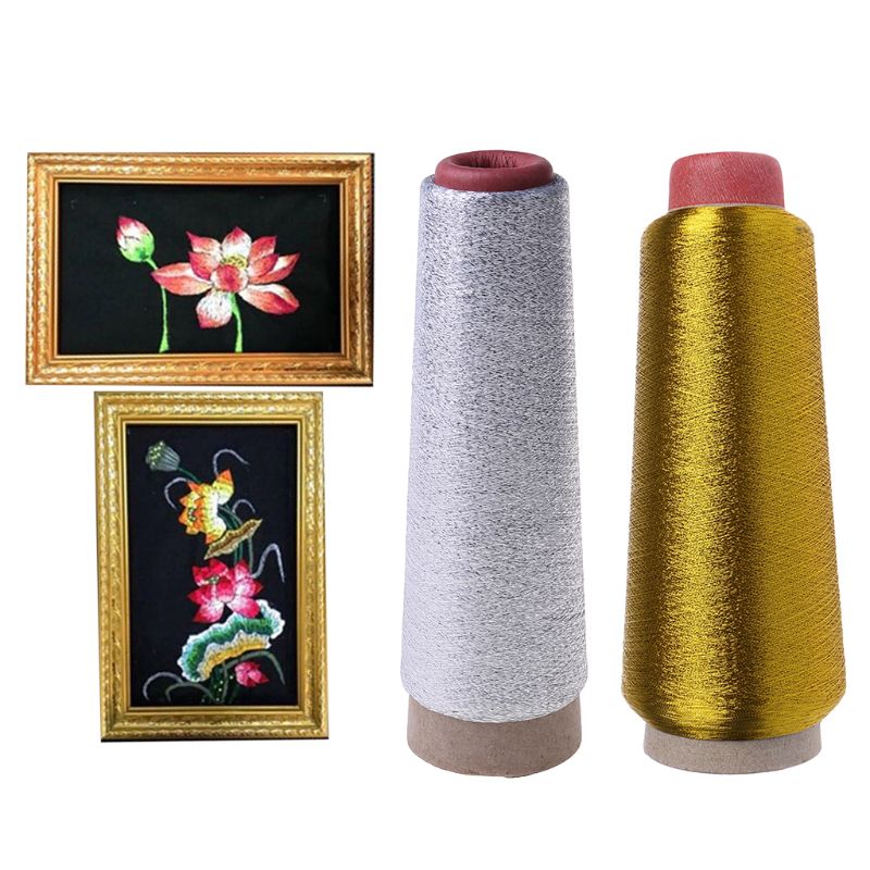 1PC Sewing Machine Cone Threads Polyester Overlocking All Purpose Golden Silver