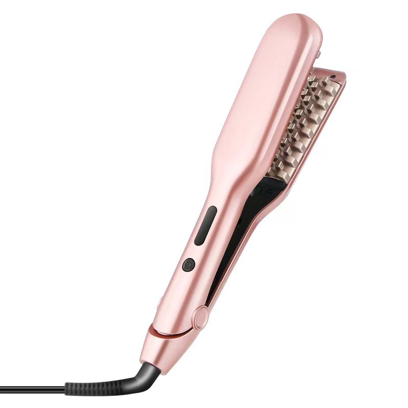 Rizador de pelo esponjoso, rizador corrugado, rizador de pelo de cerámica, voluminizador, férula para permanente de maíz, pinzas para rizar el cabello, herramienta de estilismo: Naranja / US