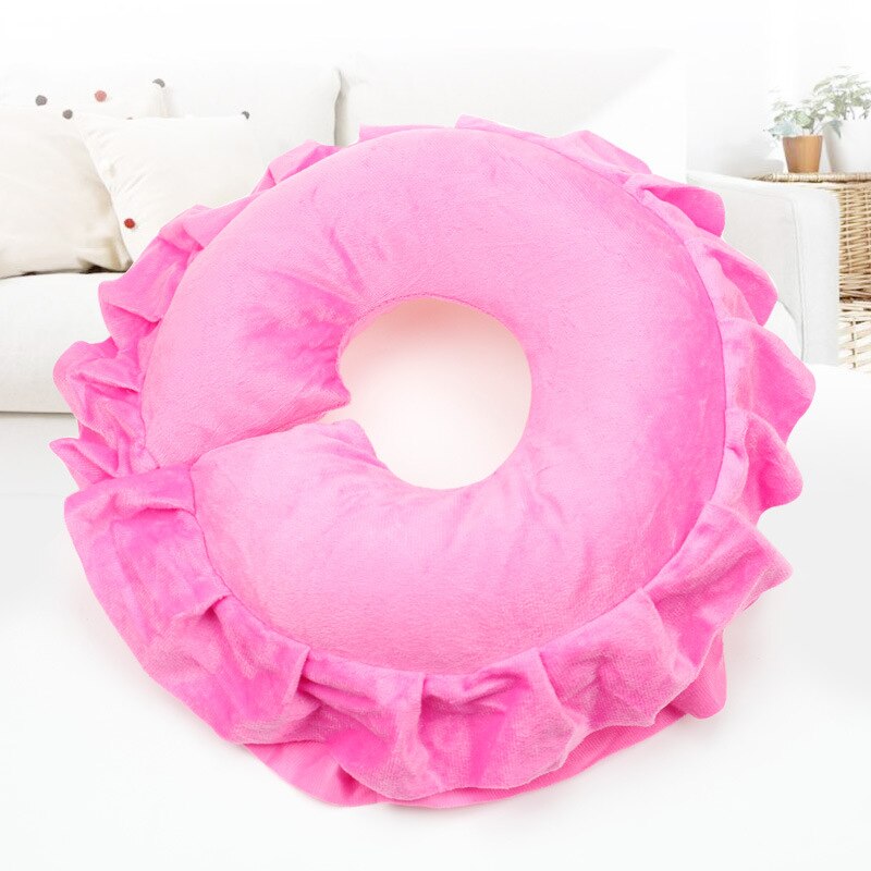 Facial Massage Sleeping Pillow for Beauty Salon Massage Tool Beauty Spa Bed with Hole Pillow-ABUX: Pink