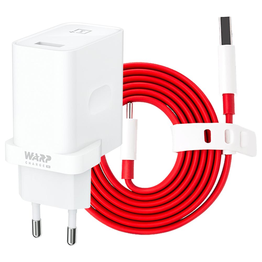 100% Official Original OnePlus Warp Charge 30 Power Adapter EU Charger 30W x1 150CM Type-C Cable x1