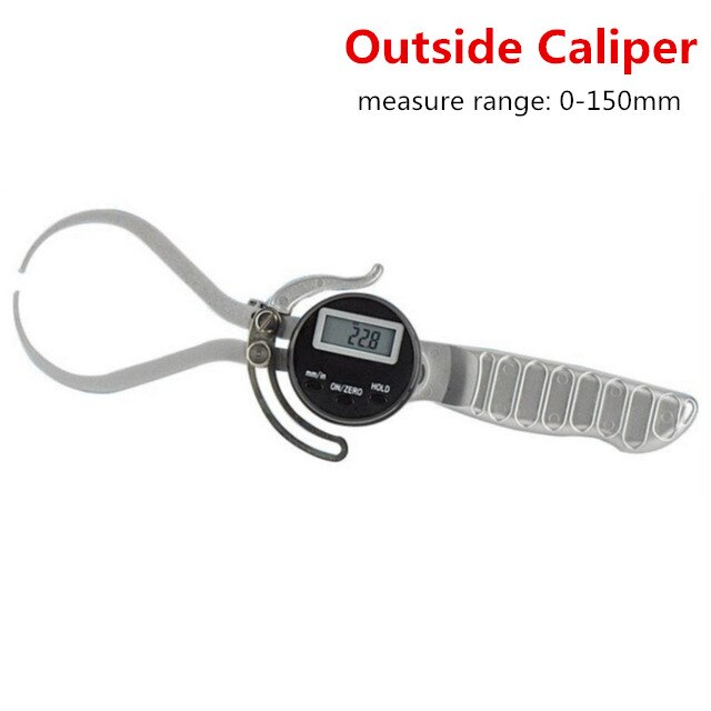150mm 6inch Digital Electronic Gauge outside Caliper 12.7-165mm inside caliper spring loaded ID digital caliper measuring tools: Silver