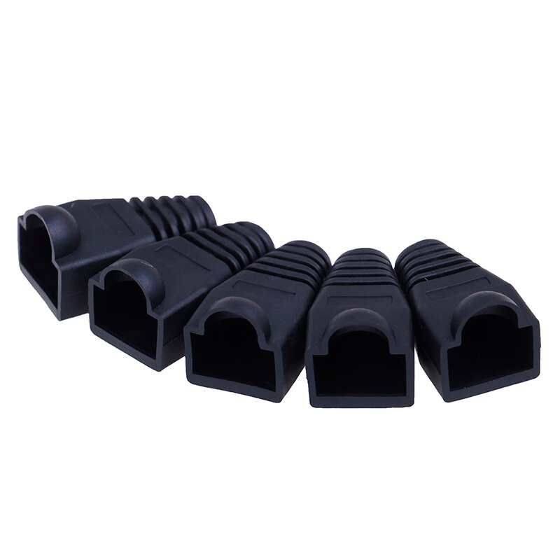 20pcs/lot Rj-45 Adapter Cap Rj45 Cat5 Cat6 Cover Cap Socket Boots Cap Head: Black
