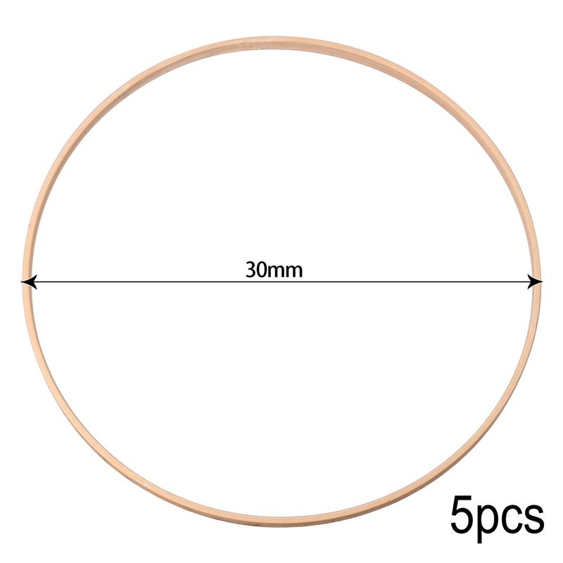 Anneau Macramé en Bambou pour Broderie et Attrape-Guirlande, Idéal pour Panier de Noël Suspendu, Cercle de Croix, en Bois, Fait à la Main, Décoration d&#39;Intérieur, 1 à 5 pièces: 30cm / 1pcs