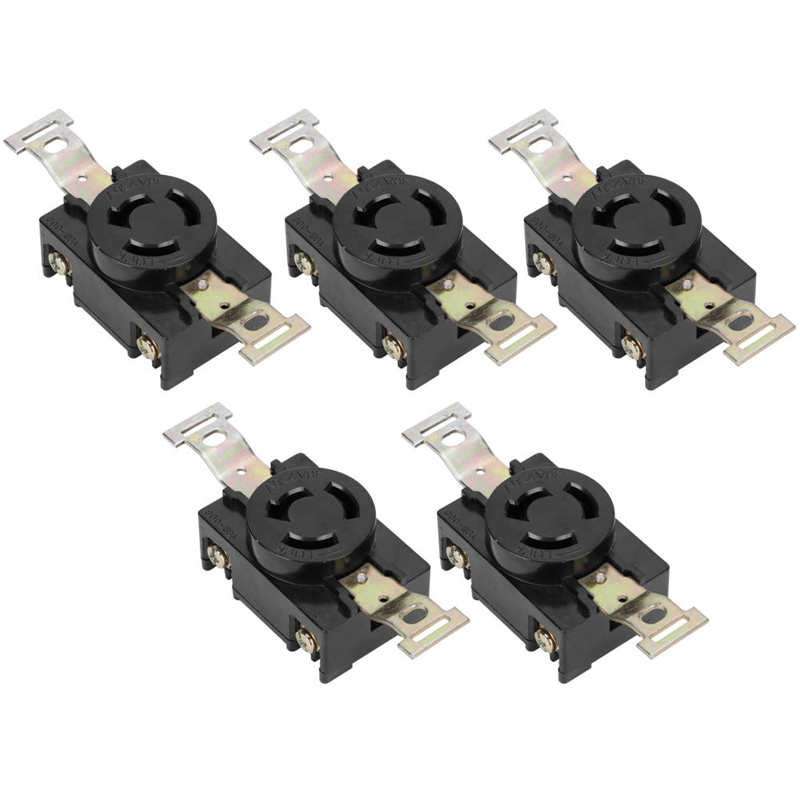 5Pcs American 3-Holes Plug Socket Gasoline Generator Accessory for 168f/188f 2/3/5/6.5KW 250V