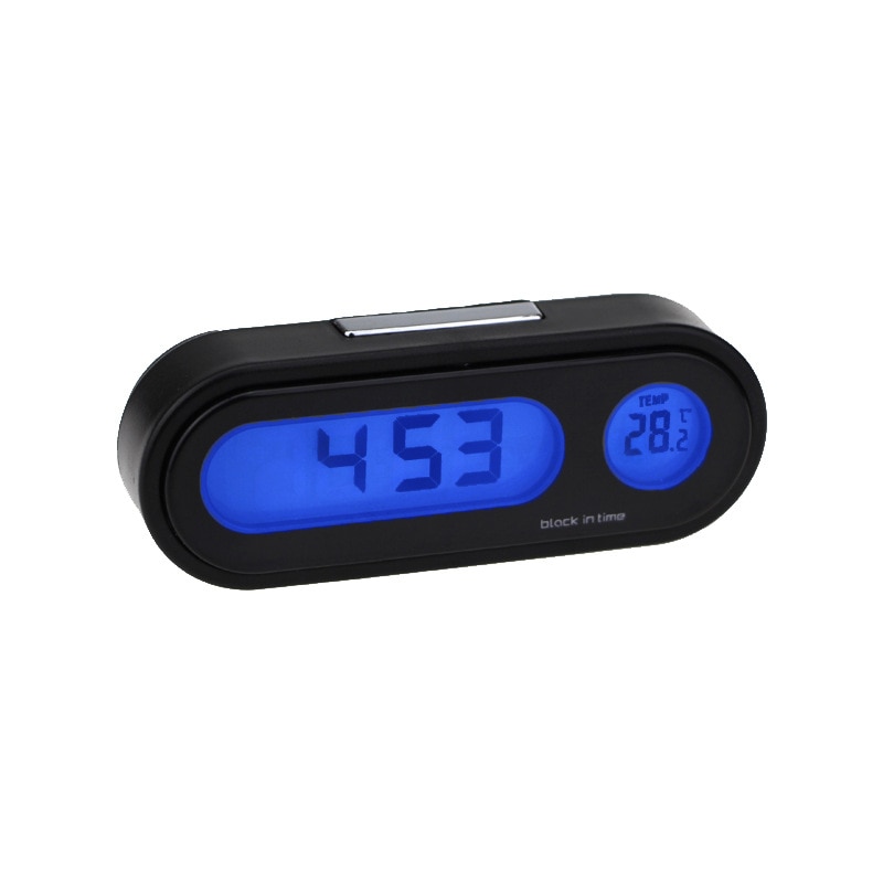 2in1 Mini LCD Car Digital Thermometer Hygrometer Temperature & Electronic Time Alarm Clock Instruments For Car