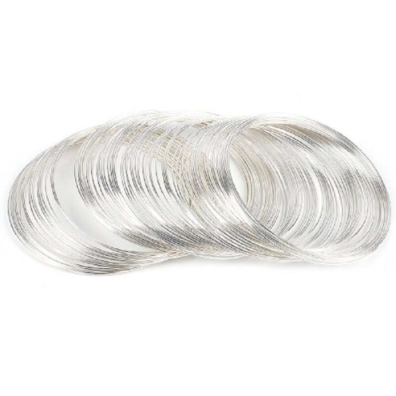 100 løkker 0.6mm memory beading ståltråd til gør-det-selv smykker fund armbånd armbånd fremstilling tilbehør