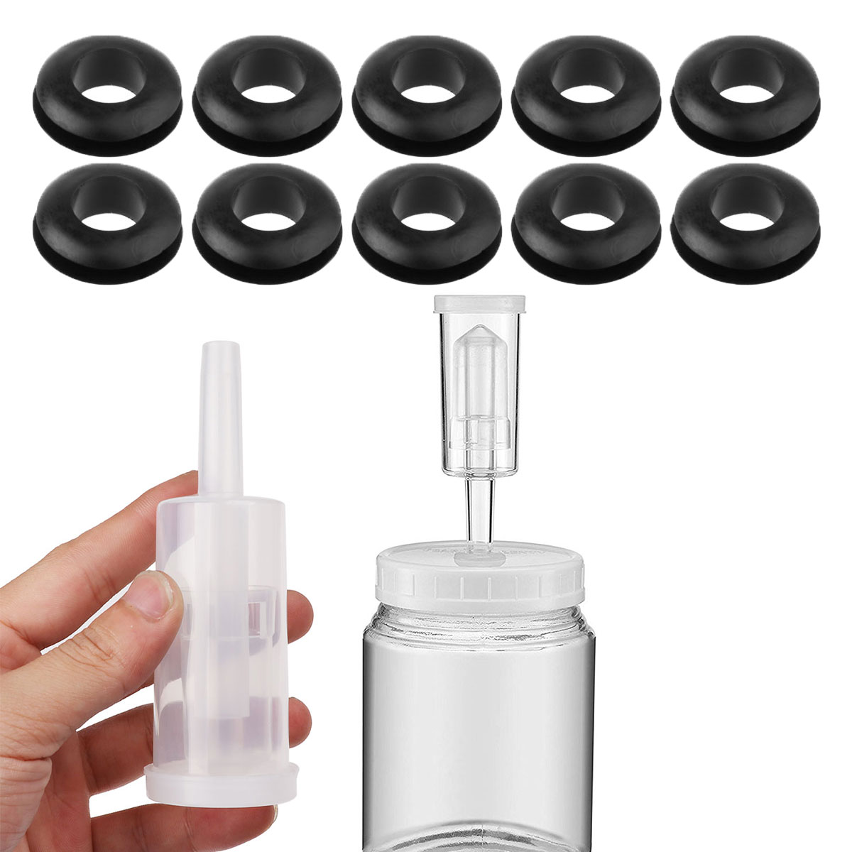 Premium Fermentation Airlocks with Super Seal Washers Grommet Home Beer Wine Brewing Equipment DIY Sauerkraut Making Accessories