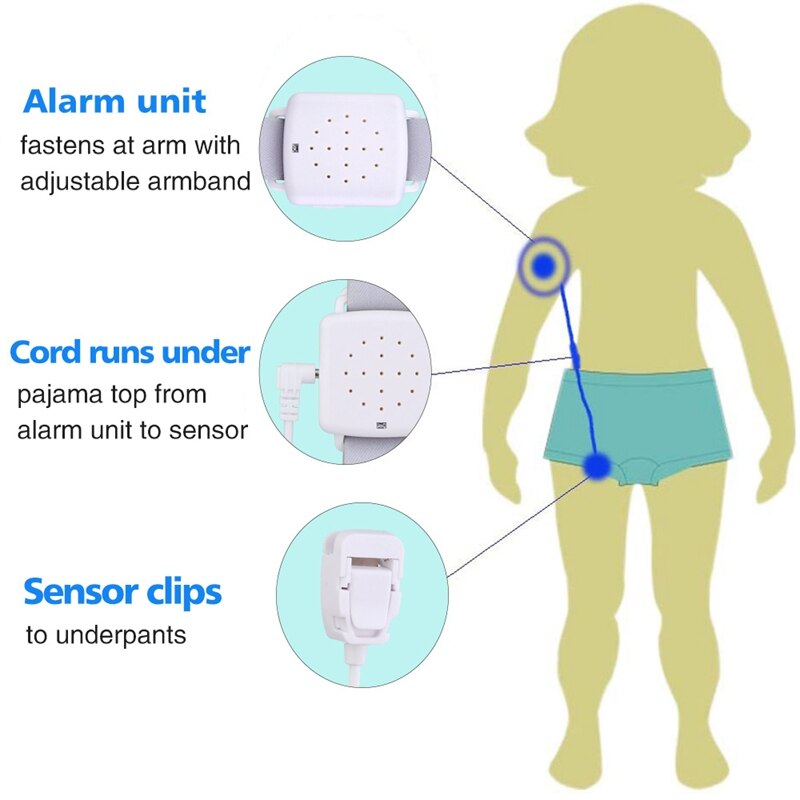 Bedwetting lembrete de embalagem-nova cama de urina molhado sensor enurese crianças crianças