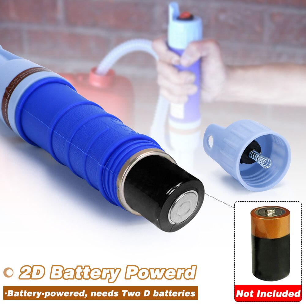 Multi-use Liquid Fuel Transfer Siphon Pump 1.5GPM High Flow Gasoline Diesel 2D Battery Power Operated Handheld Automatic