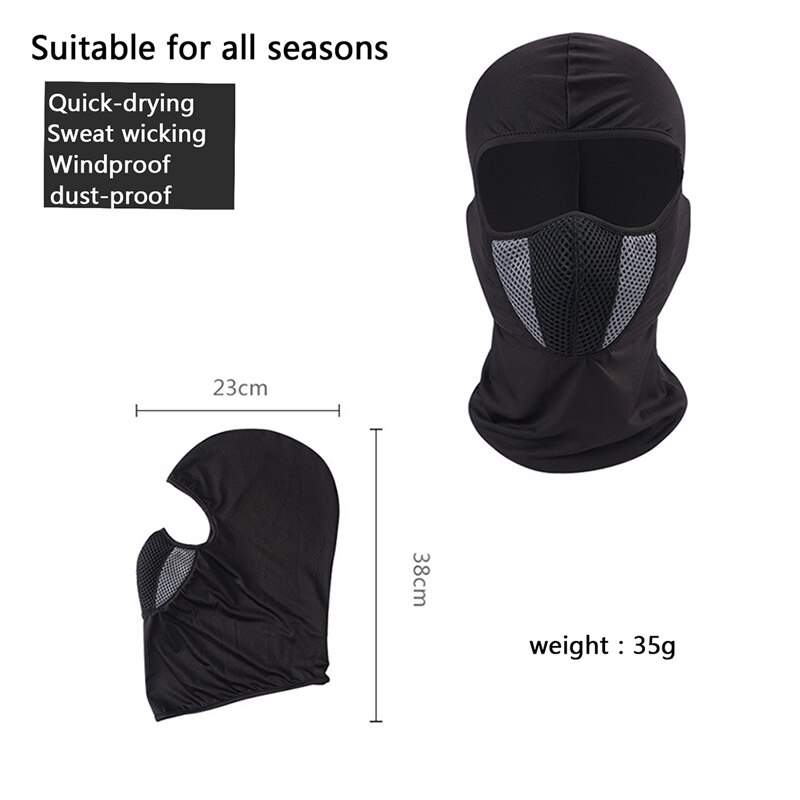 Breathable Balaclava Motorcycle Full Face Mask Motorbike Cycling Bike Mask Motocross Helmet Hood Moto Riding Neck Face Mask