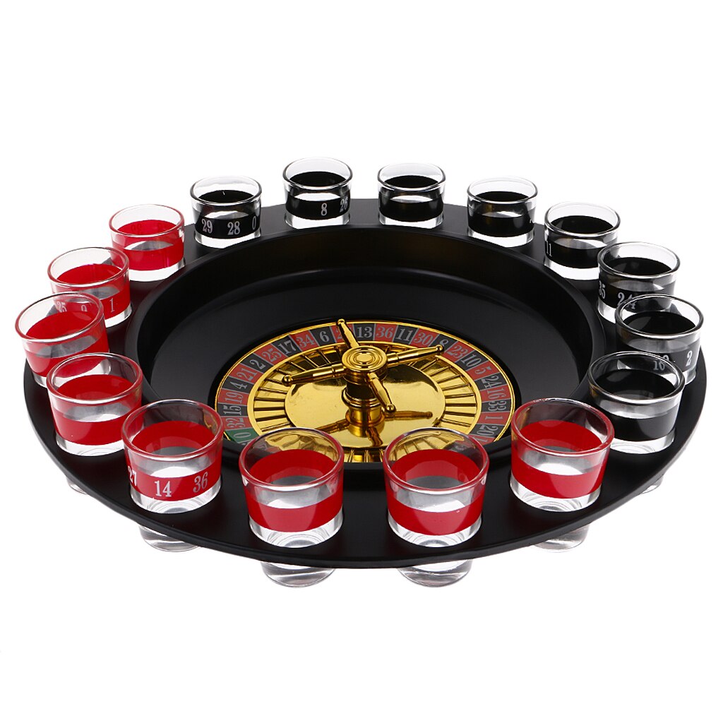 Della novità trasporto Bere Roulette Set Vino Gioco con Casino Spin Colpo di Vetro per Bar Notturno Party Game 2-8 Giocatori