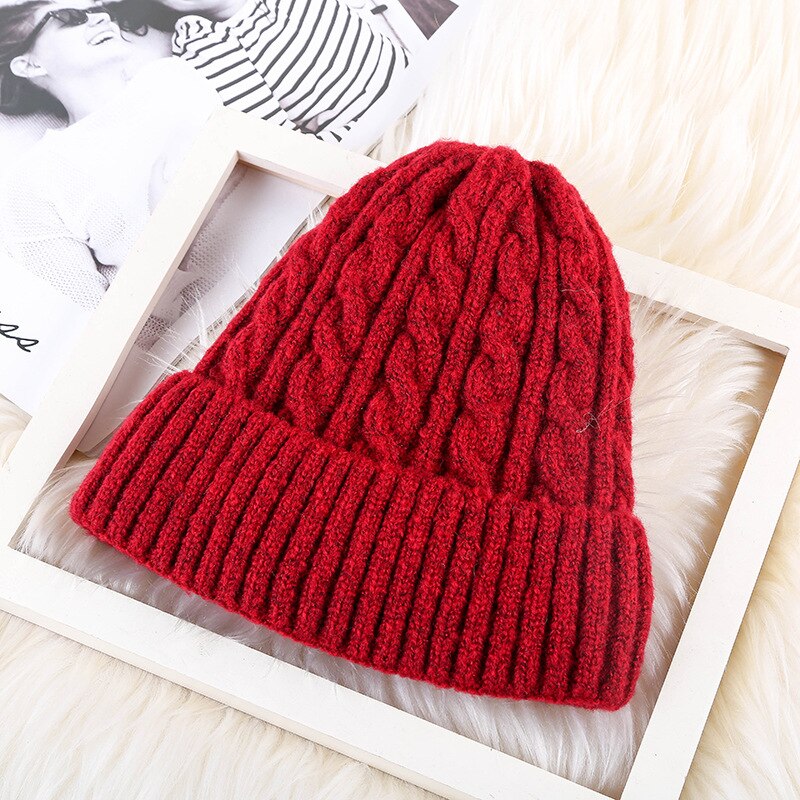 Vinterlue unisex vri og fløyel mohair spiss ulllue utendørs varm fortykningssett hodeull strikket lue hofte hopp caps