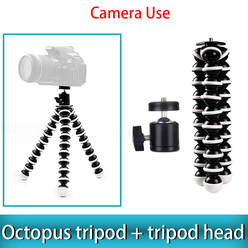 Octopus Flexible Big L Tripod Stand Gorillapod for Phone Telefon Mobile Phone Smartphone Dslr and Camera Table Desk Mini Tripod: 2in1 camera use