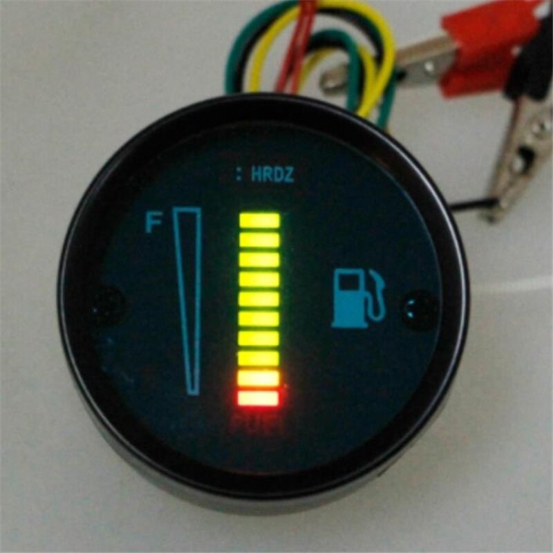 1Pcs Auto Brandstofmeter Led Brandstof Niveau Meter Gauge Brandstof Niveau Sensor 12V Motorfiets Auto Elektrische Mechanische Olie schaal Meter