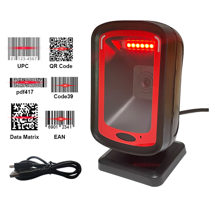 Barcode Scanner 1D 2D QR-Code Omnidirektionale Schreibtisch-hoch-leistung Auto Sinne Daten Matrix Code Leser für Supermarkt