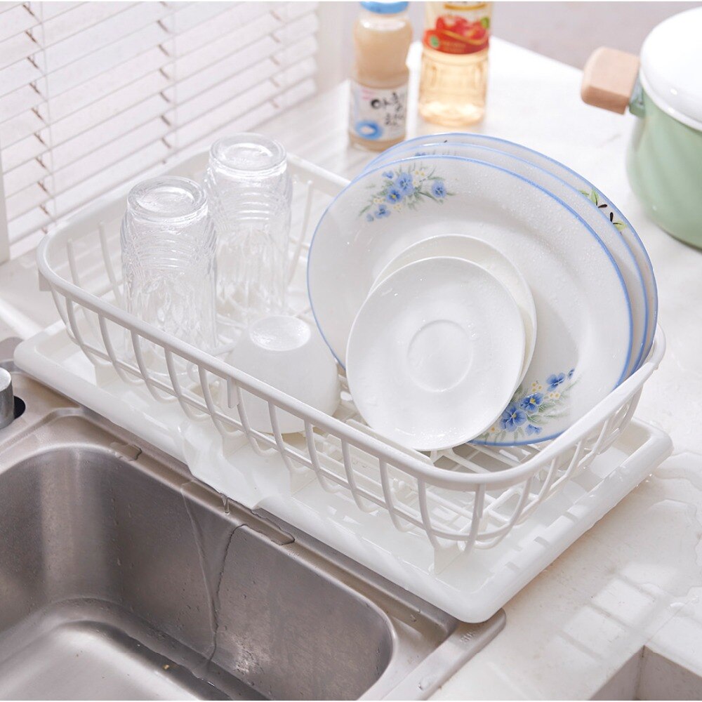 Anho køkkenvask fad dræningsstativ skål tørring opbevaringskurv plast vask frugt holder bakke organisation hjem hvid