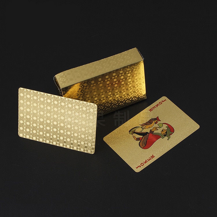 Plastic 24 K Gold Speelkaarten Game Dek Goudfolie Poker Set Plastic Waterdichte Magic Speelkaarten